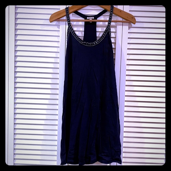 Navy Blue Summer Dress w/Sequin Embellishments - Picture 1 of 4